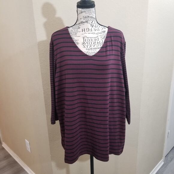 LANE‎ Bryant stripe top plus sz 24 - Picture 1 of 6